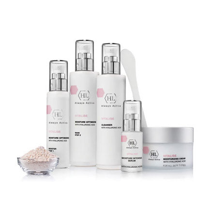 HOLY LAND KIT VITALISE HYDRATION. VITALISE INTENSE SERUM (30 ML), VITALISE MOISTURIZING CREAM (50 ML), VITALISE OVERNIGHT MOISTURIZER CREAM (50 ML)