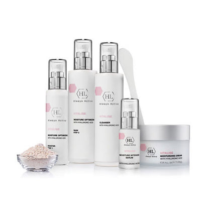 HOLY LAND KIT VITALISE HYDRATION. VITALISE INTENSE SERUM (30 ML), VITALISE MOISTURIZING CREAM (50 ML), VITALISE OVERNIGHT MOISTURIZER CREAM (50 ML)